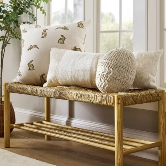 Threshold designed with Studio McGee Oversized Printed Bunny Square Throw Pillow - Picture 2 of 5